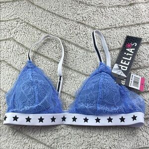 Delia's Blue Lace Bralette with Star Band